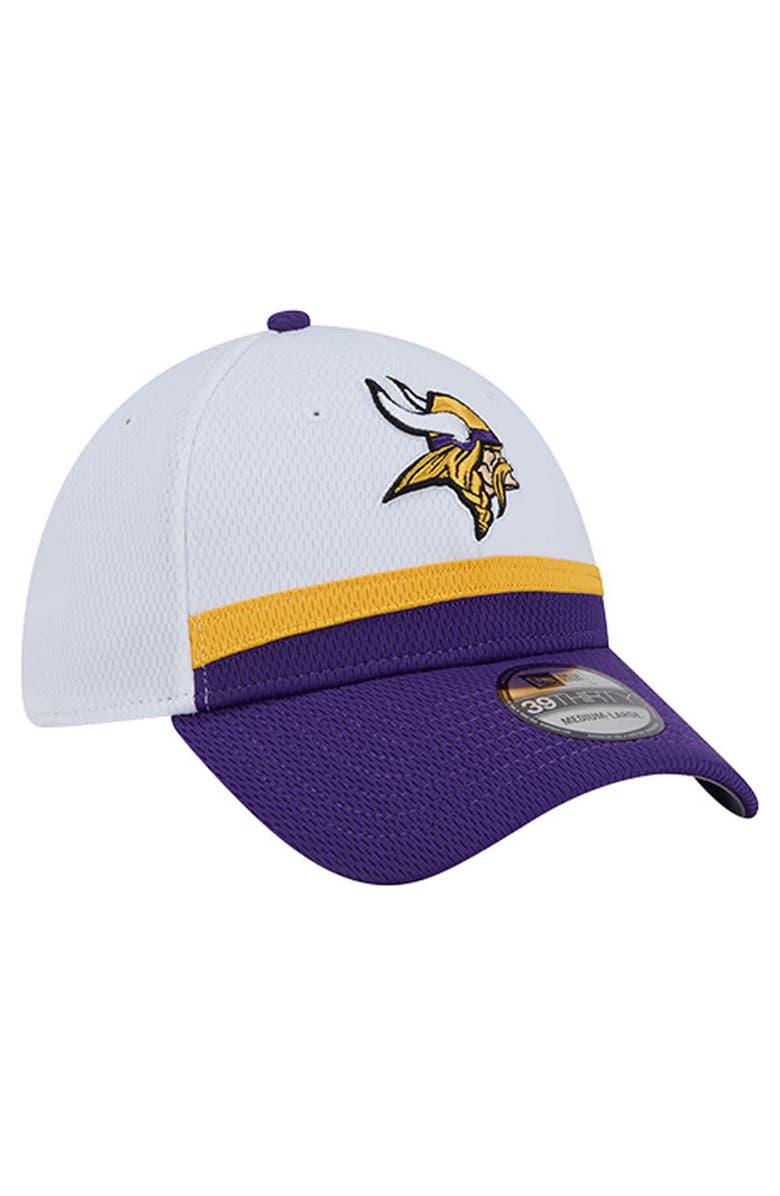 New Era Men's New Era  White/Purple Minnesota Vikings Dashmark Rays 39THIRTY Flex Hat, Alternate, color, White