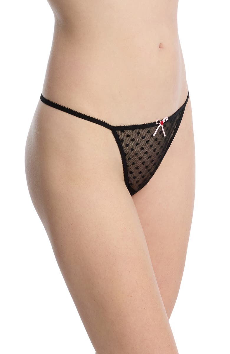 Skarlett Blue Heart Breaker Lace G-String Thong, Alternate, color,