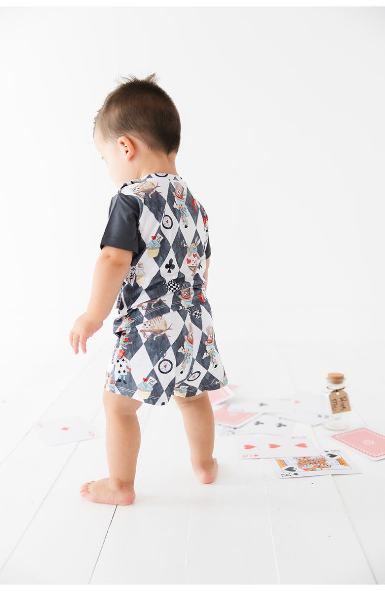 Charlie Lou Baby<sup>®</sup> Baby's Alice in Wonderland Shorts and Shirt Set, Alternate, color, Grey
