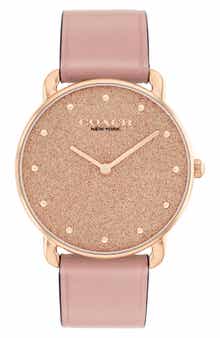 COACH Elliot Leather Strap Watch, 36mm