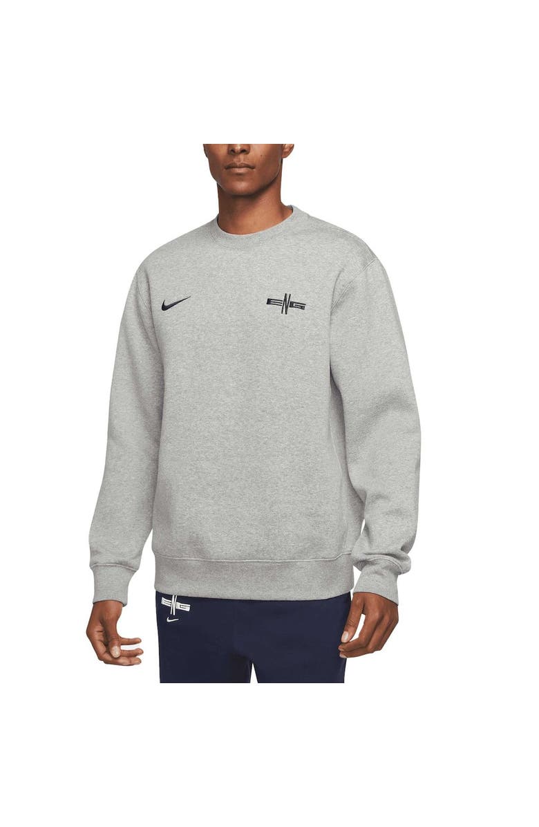 Nike Men's Nike Heather Gray England National Team Club Fleece Pullover Sweatshirt, Alternate, color, 