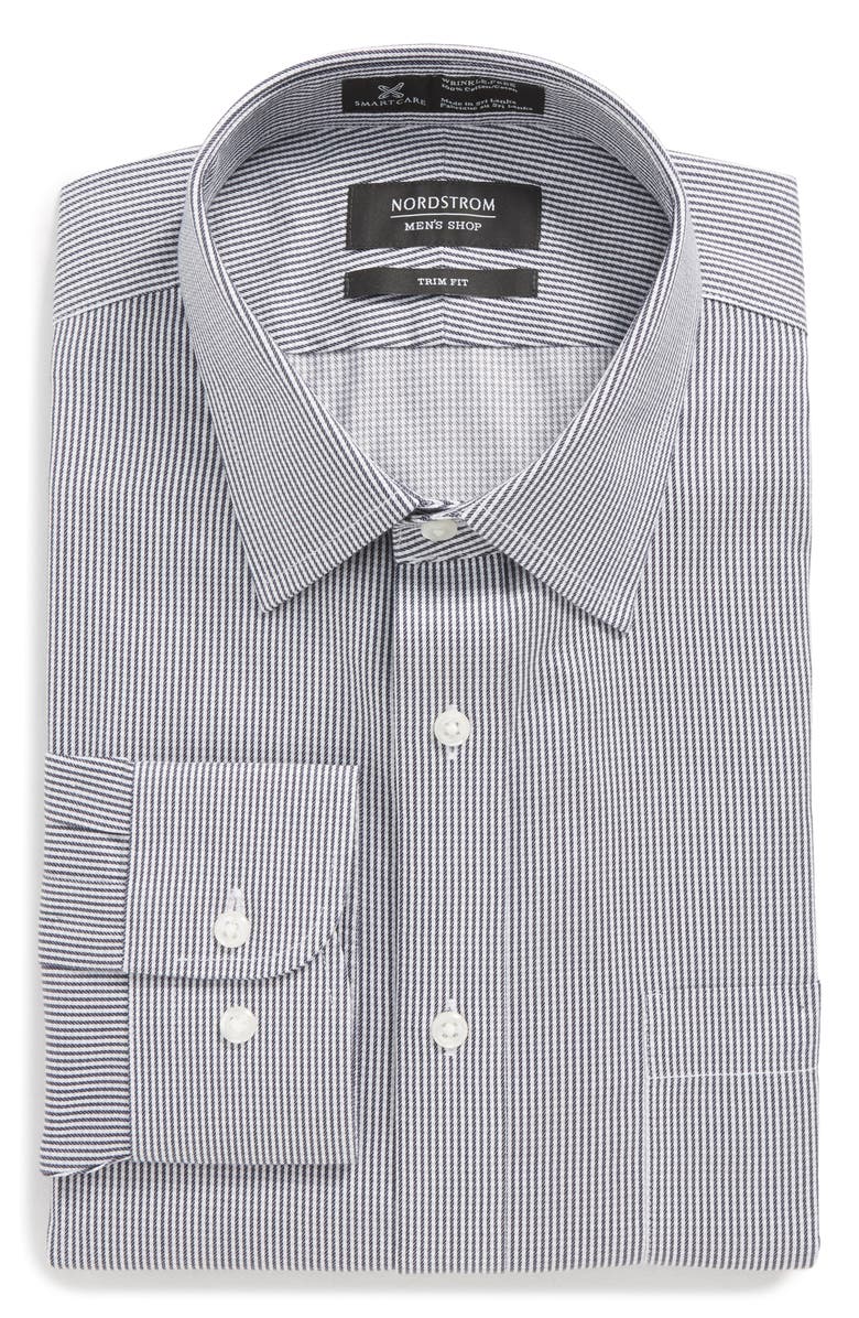 NORDSTROM MEN'S SHOP Smartcare<sup>™</sup> Trim Fit Stripe Dress Shirt, Alternate, color, 