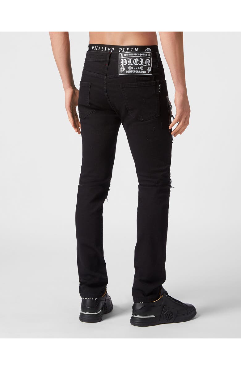 PHILIPP PLEIN Denim Trousers Super Straight Cut Men, Alternate, color, Deepblack