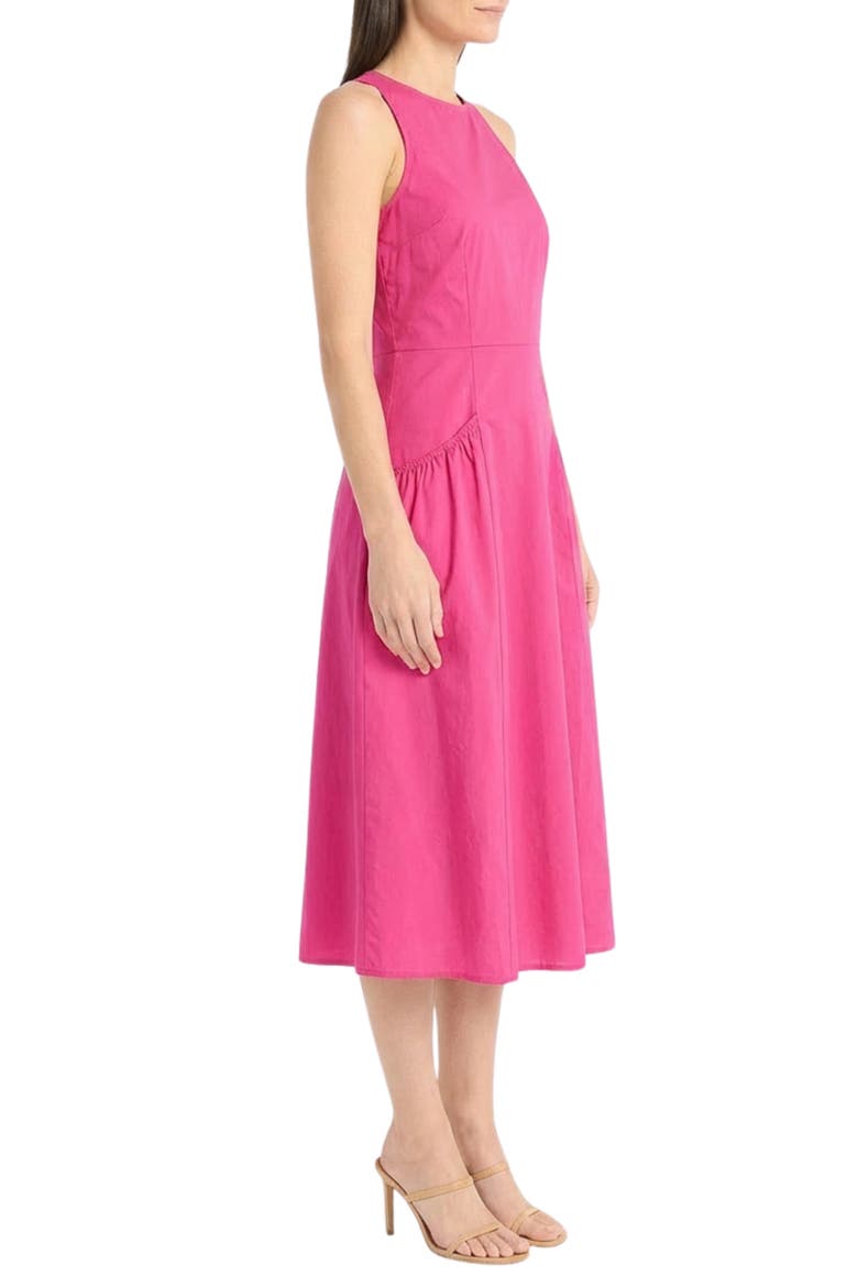 Jewel Neck Gathered Dress, Alternate, color, PINK FLAMBE