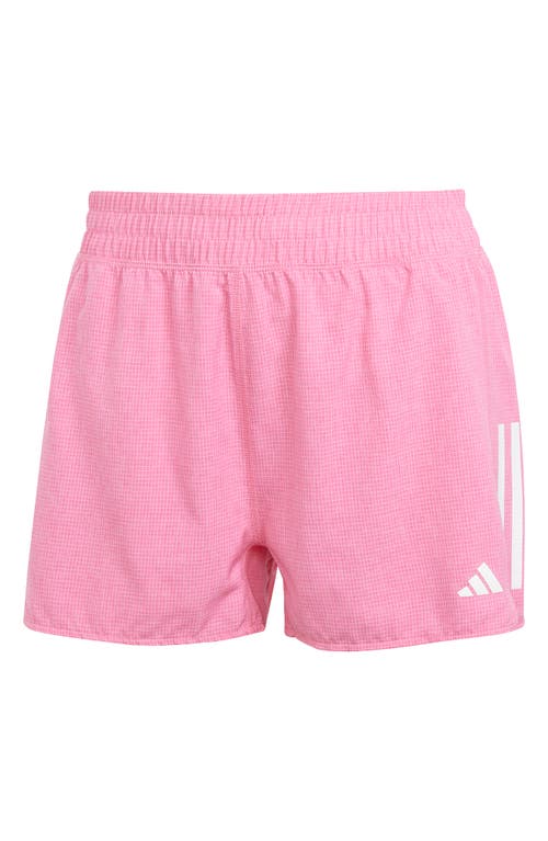 Shop Adidas Originals Adidas Own The Run Recycled Polyester Shorts In Pink/white