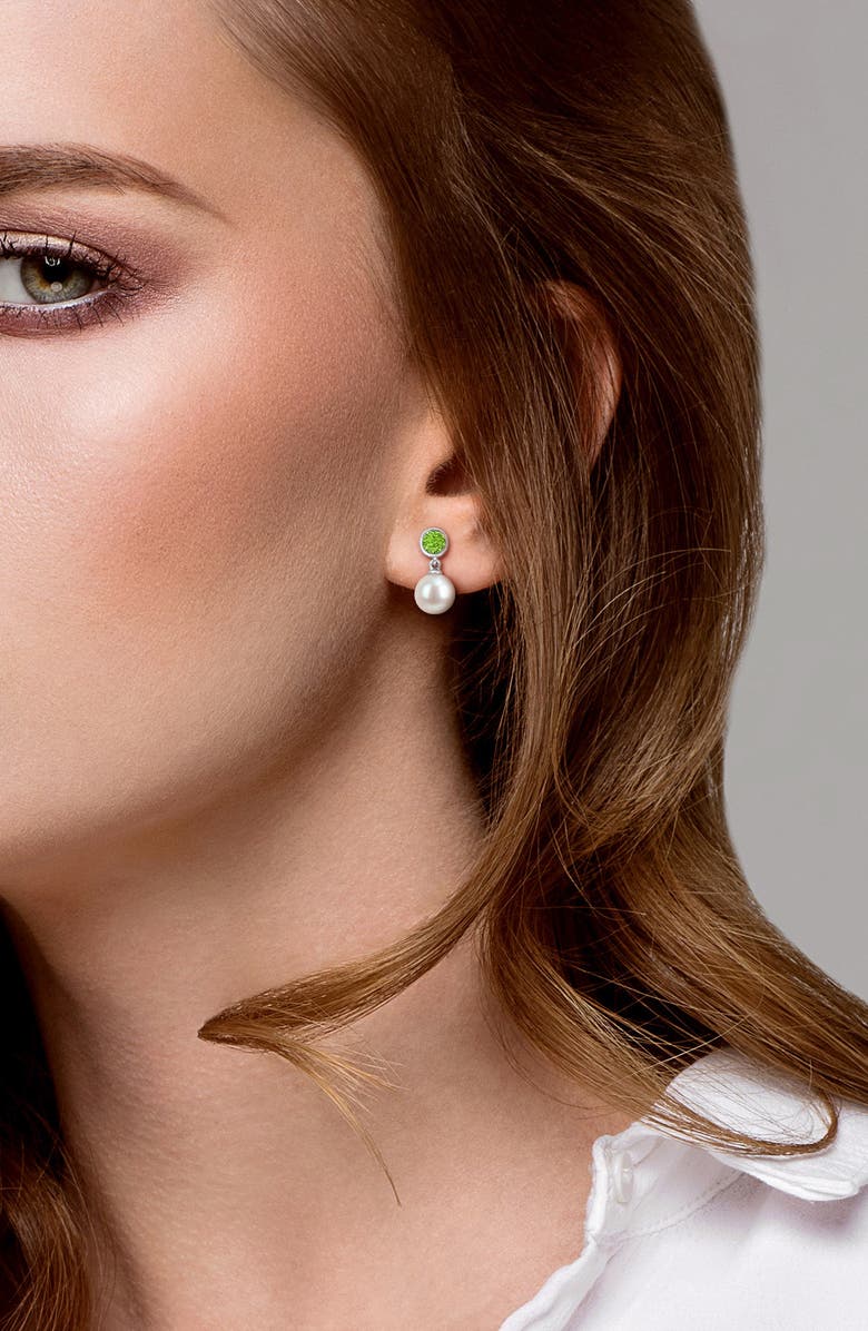 DELMAR Semiprecious Stone & Cultured Pearl Drop Earrings, Alternate, color, 