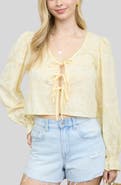 Blu Pepper Front Tie Long Sleeve Top