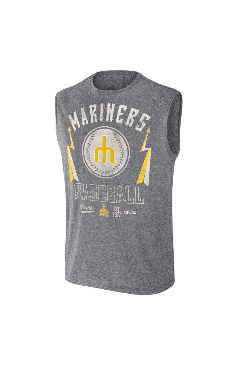 Darius Rucker Collection by Fanatics Men's Darius Rucker Collection by Fanatics Charcoal Seattle Mariners Relaxed-Fit Muscle Tank Top, Alternate, color, 