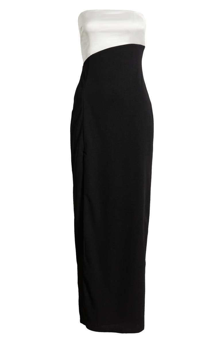 Lulus Majorly Sophisticated Colorblock Strapless Gown, Alternate, color, 