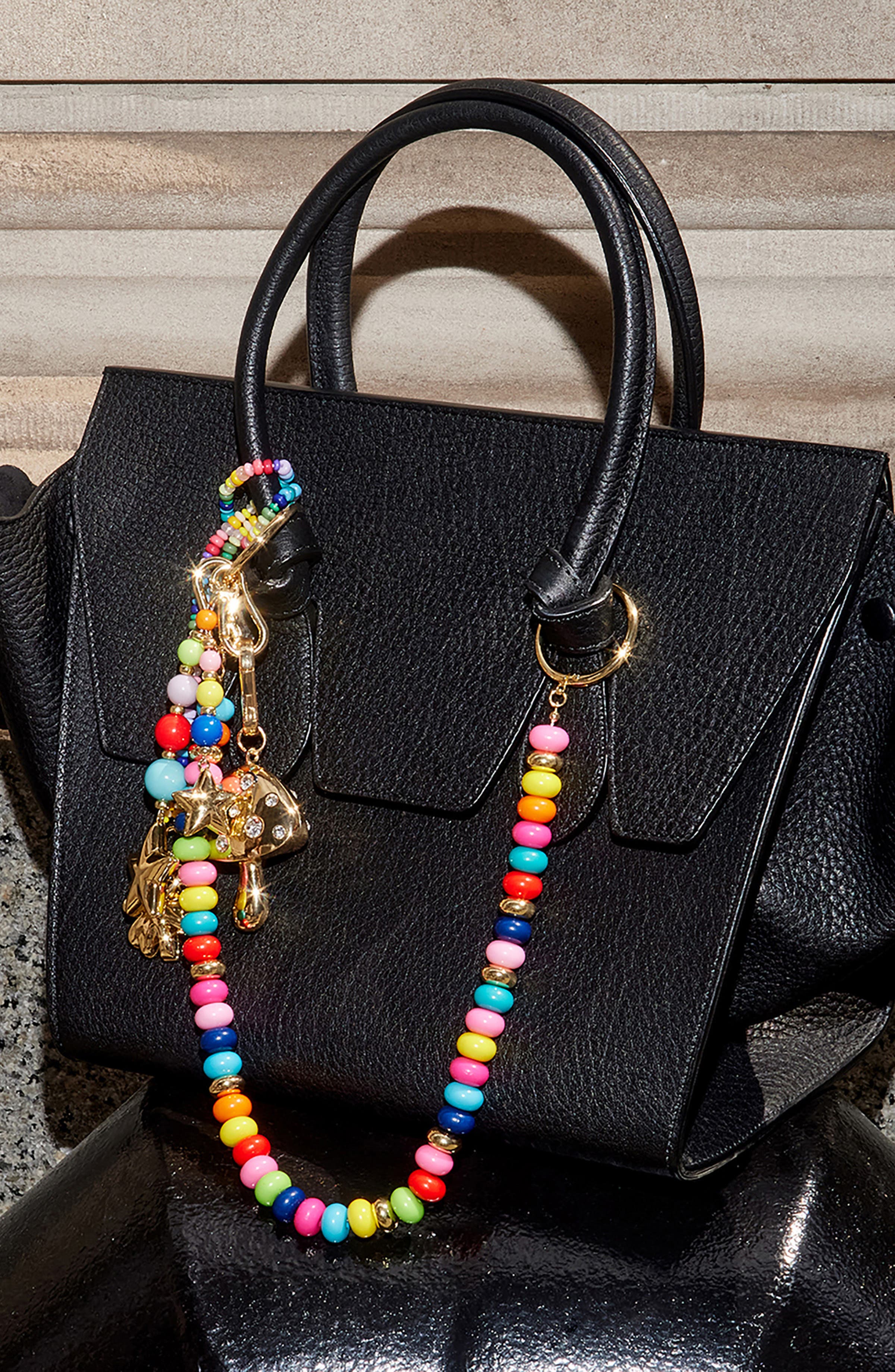 BaubleBar Flying Colors Bag Charm, Alternate, color, Pink Multi