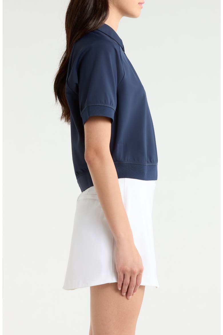 Cropped Stretch Scuba Quarter Zip Polo, Alternate, color, TWILIGHT