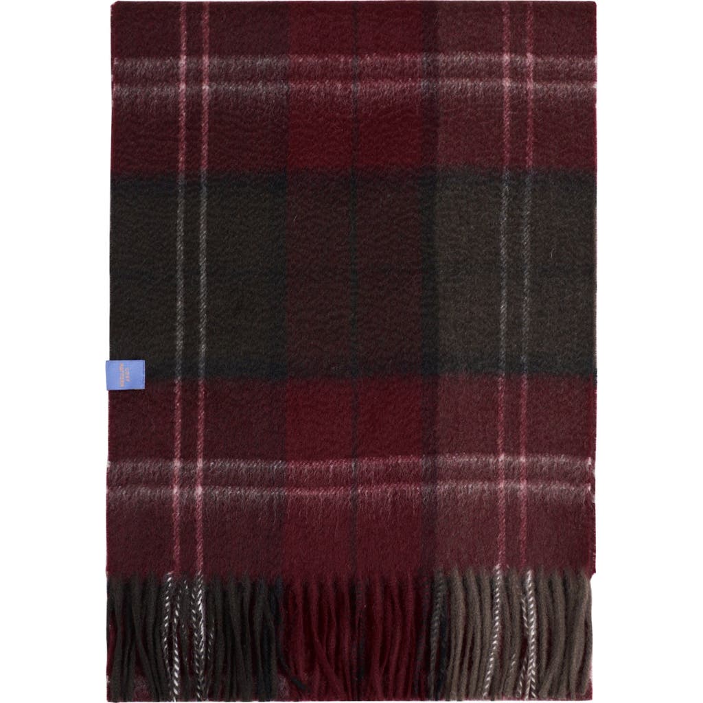 Lost Pattern Nyc "plaid" Cashmere Scarf In Red