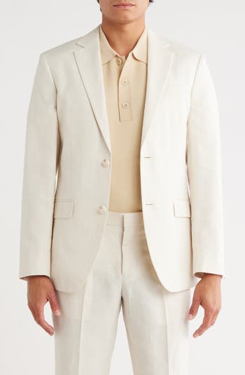 Slim Fit Solid Linen Blend Sport Coat