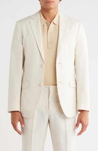 Open Edit Slim Fit Solid Linen Blend Sport Coat