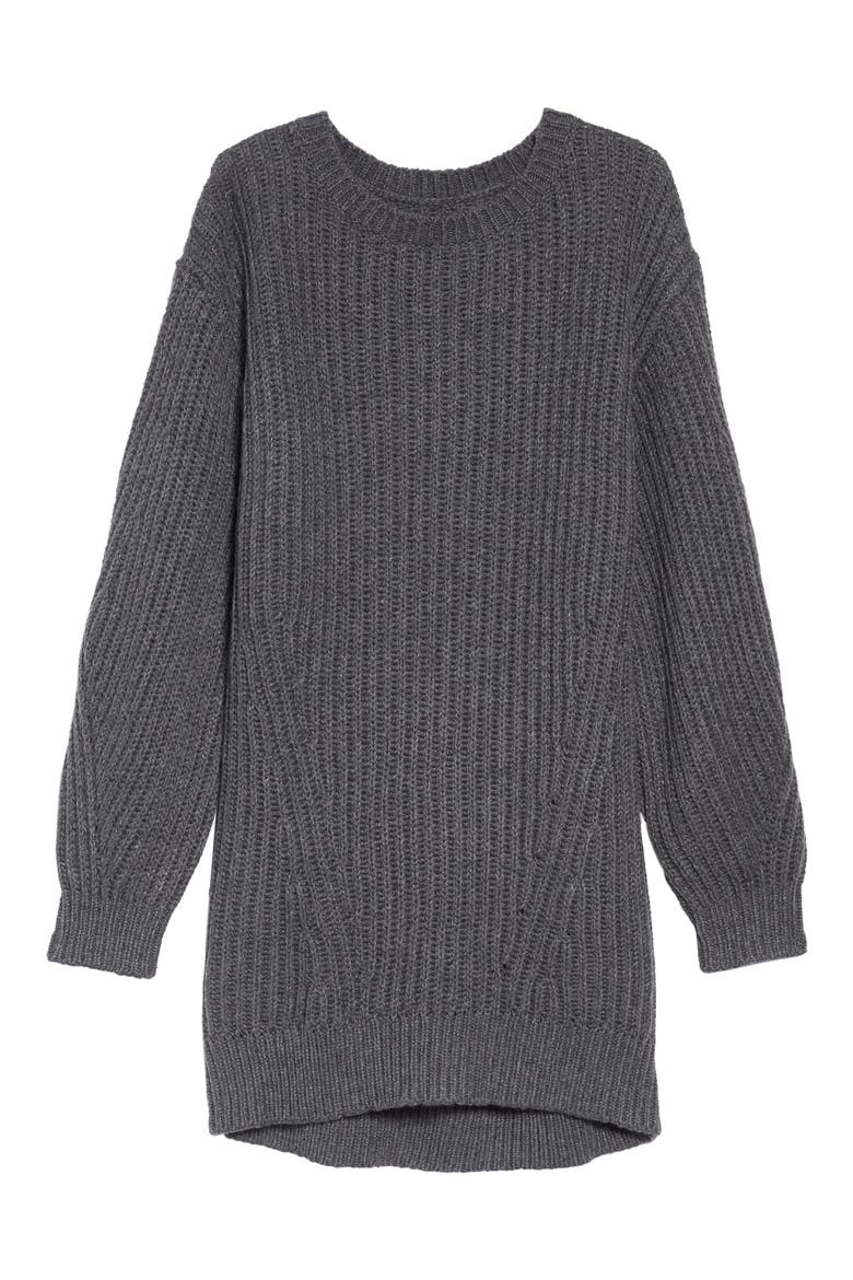 Cozy Sweater Dress, Main, color, GREY MEDIUM CHARCOAL HEATHER