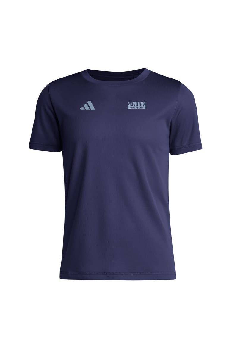 Youth adidas  Navy Sporting Kansas City Local Wrap T-Shirt, Alternate, color, Navy