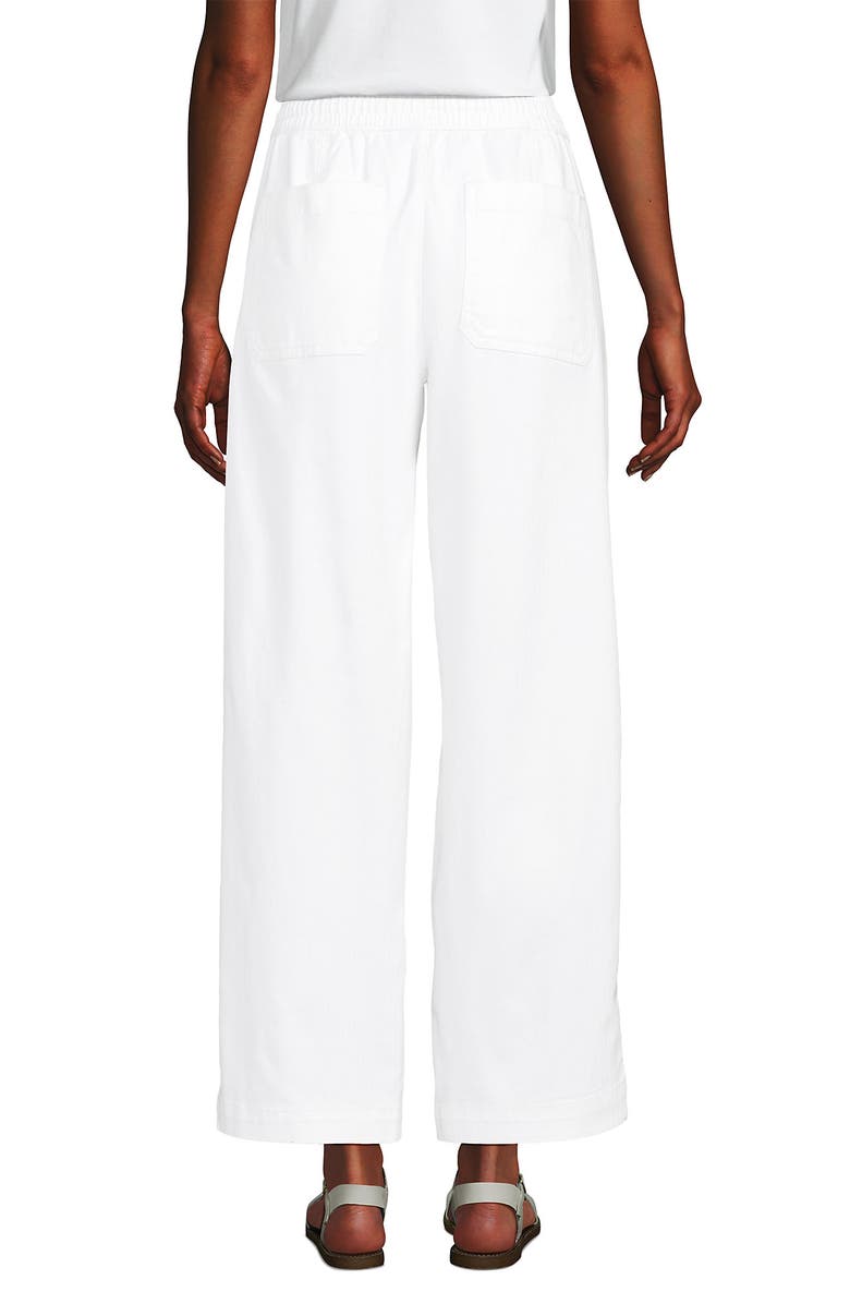 Lands' End Herringbone Chino High Rise Relaxed Straight Drawstring Ankle Pants, Alternate, color, White