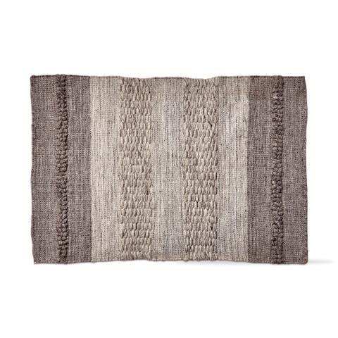 Gradation Stripe Recycled Woven Accent Rug Brown Multi Eco-Friendly