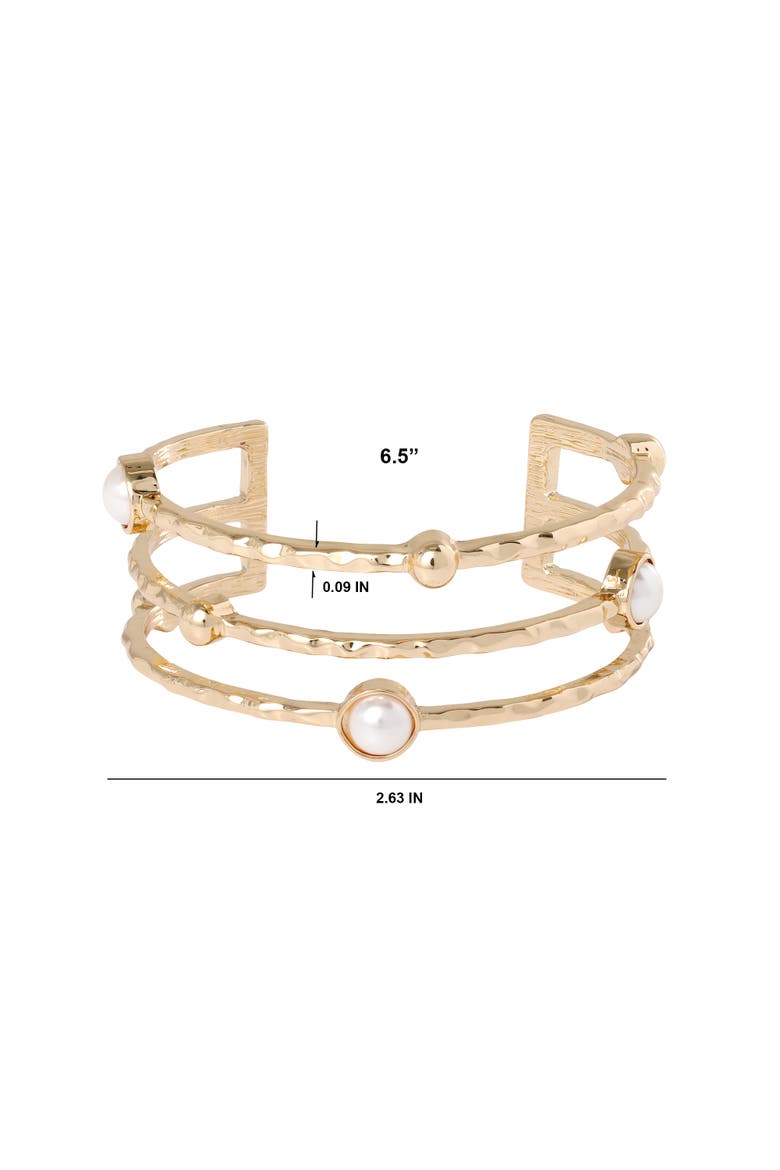 Pearls Cuff Bracelet, Alternate, color, Gold