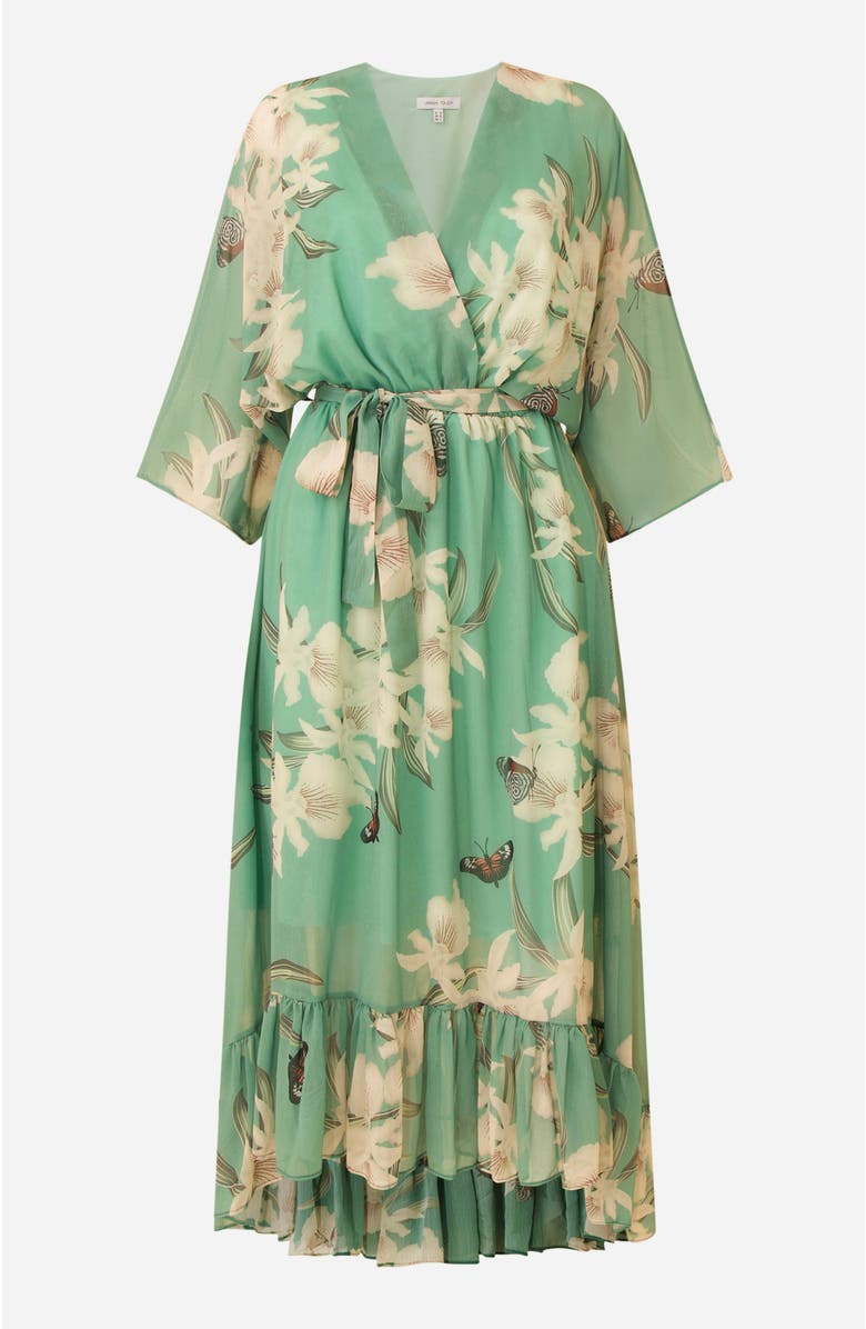 Yumi Dip Hem Kimono Sleeve Dress, Alternate, color, Mint