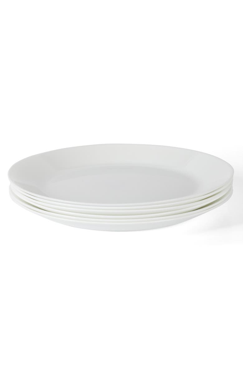 Opalton 6-Piece Chip Resistant Opal Glass Dinner Plate Set, Alternate, color, White