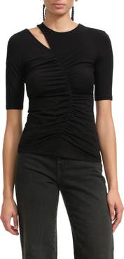Marcella Paz Asymmetric Cutout Knit Shirt