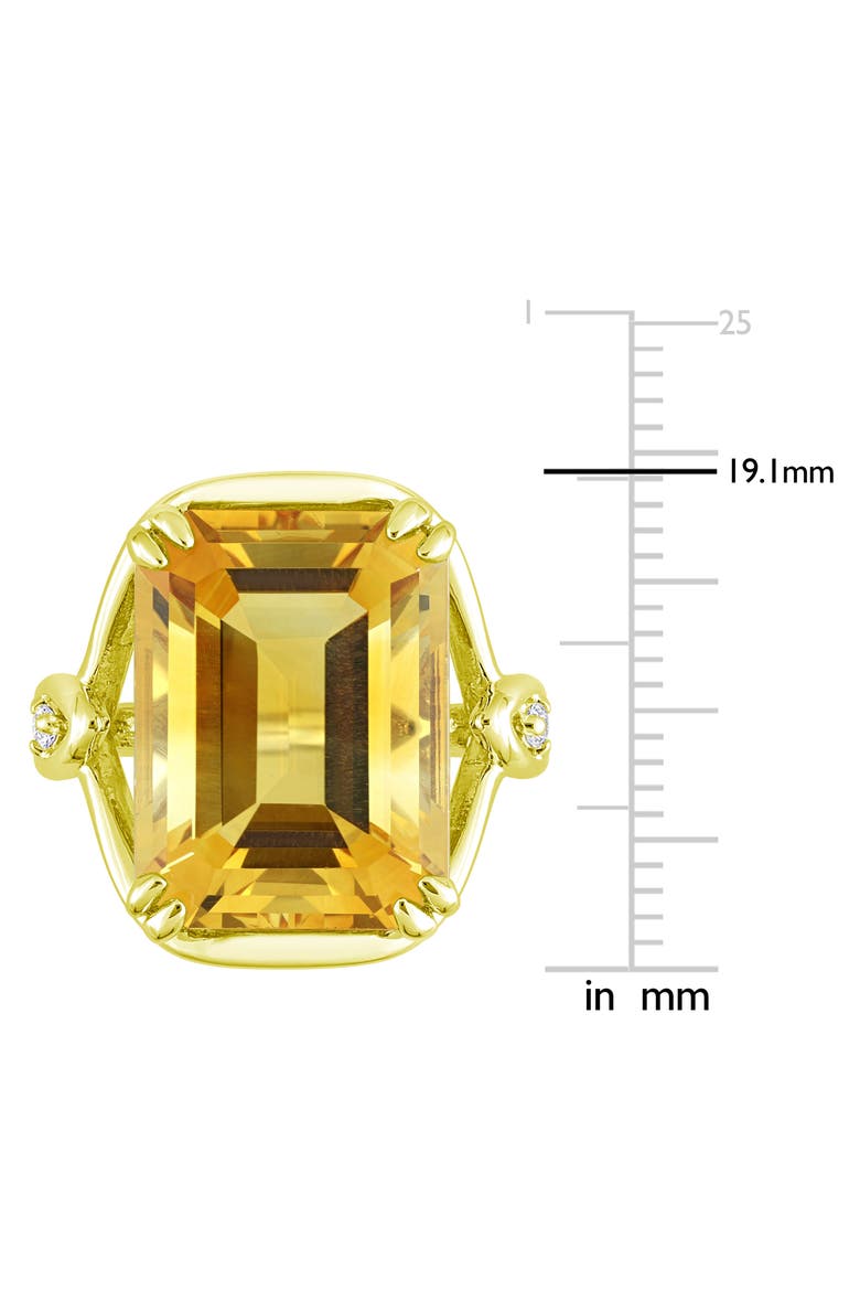 Open Shank Emerald Cut Citrine & Whtie Topaz Ring, Alternate, color, YELLOW