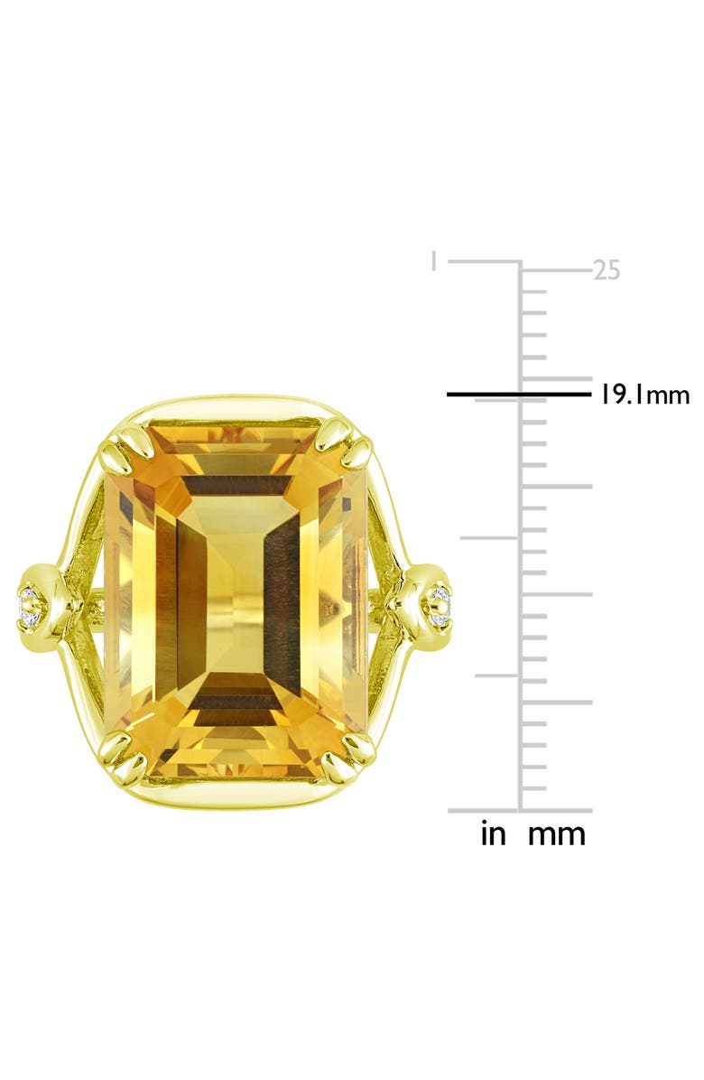 DELMAR Open Shank Emerald Cut Citrine & Whtie Topaz Ring, Alternate, color, 