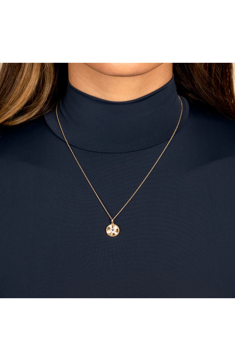 BY ADINA EDEN Diamond Evil Eye Disc Pendant Necklace 14K, Alternate, color, 