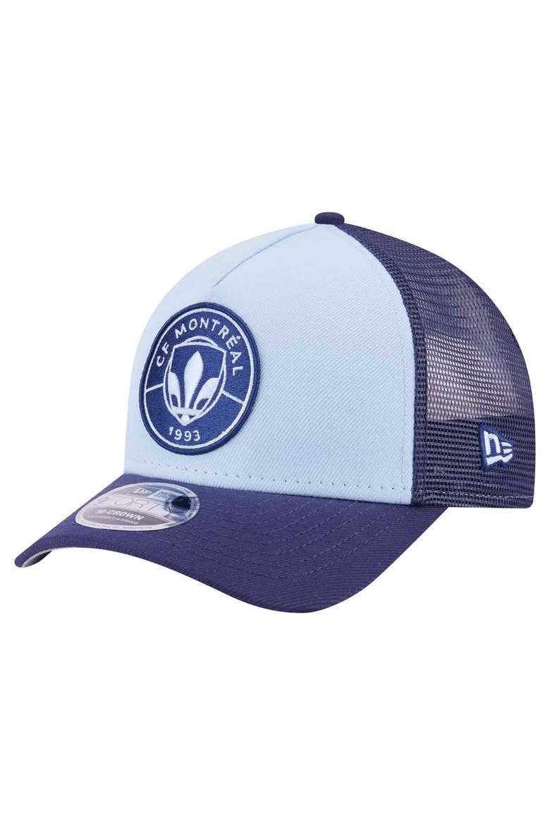 Men's New Era Light Blue CF Montreal Color Pack 9FORTY M-Crown A-Frame Adjustable Trucker Hat, Main, color, Light Blue