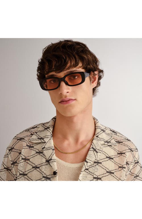 Aire Ceres 51mm Rectangular Sunglasses In Black/cinnamon Tint