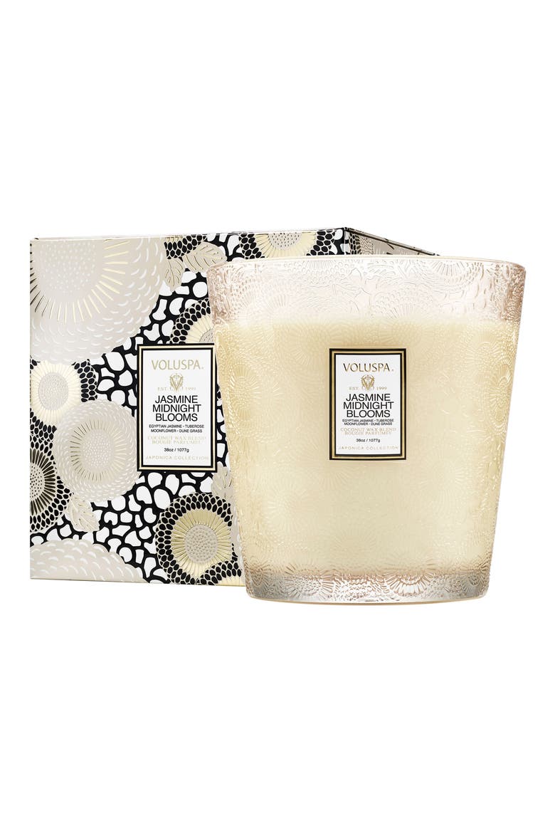Jasmine Midnight Blooms Three-Wick Hearth Candle, Main, color, NO COLOR