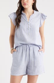 Caslon® Flutter Sleeve Popover Top