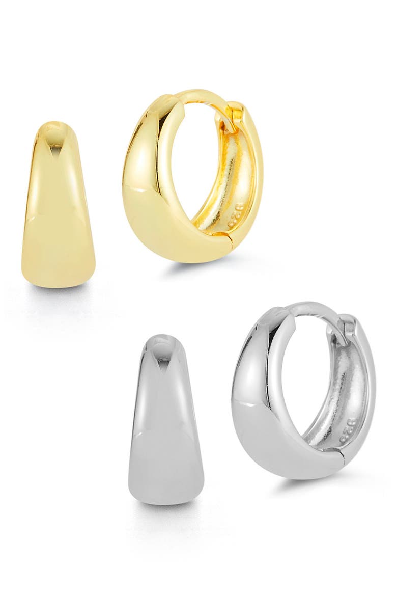 Two Tone Earrings Set, Main, color, TWO TONE