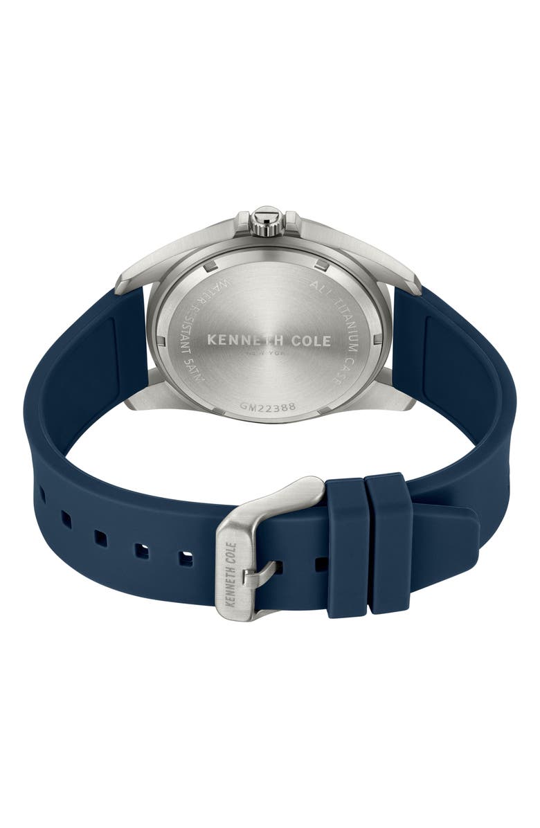 Kenneth Cole Classic Silicone Strap Watch, 42mm, Alternate, color, 