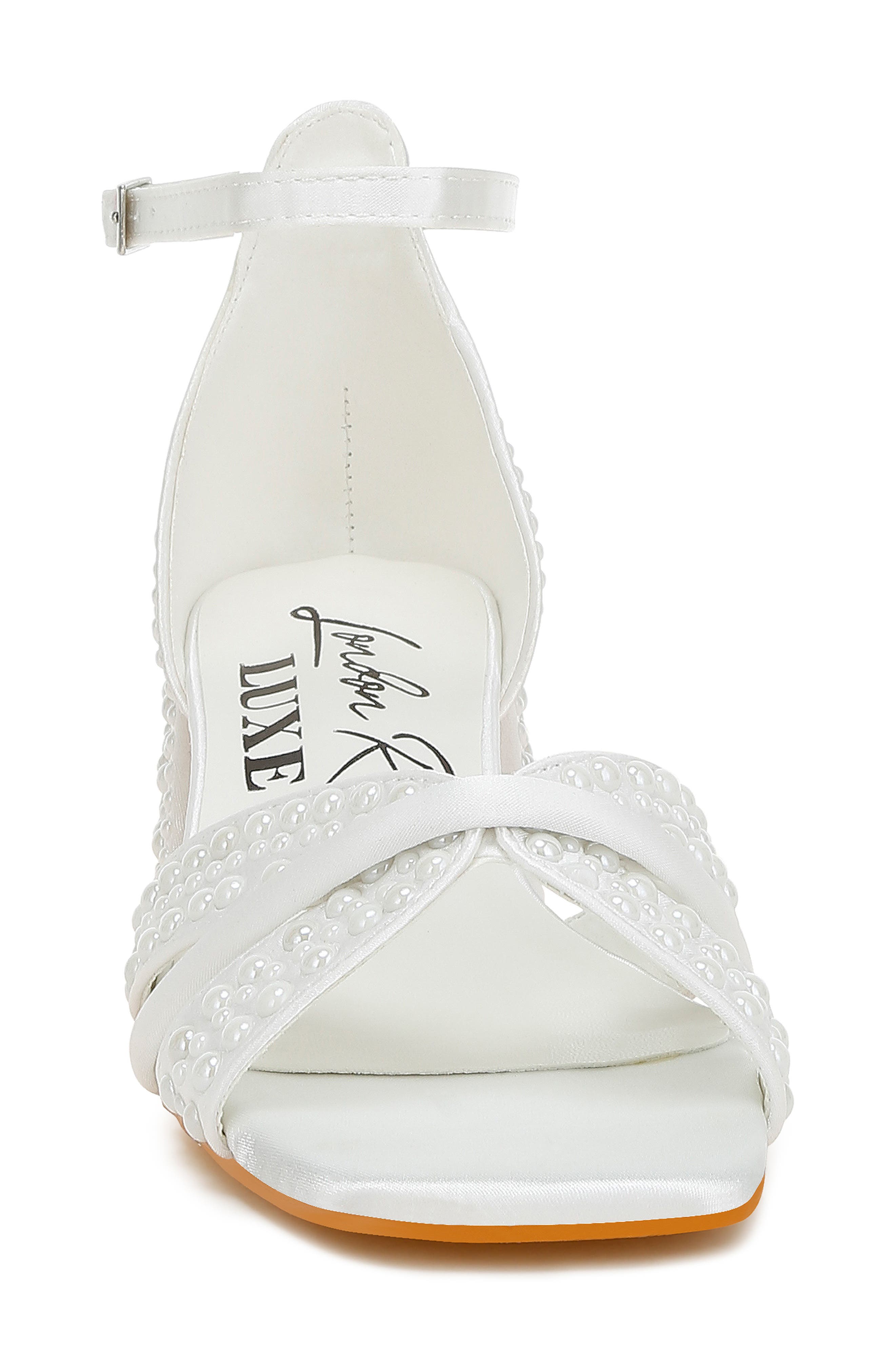 LONDON RAG Cinnabon Embellished Sandal, Alternate, color, White