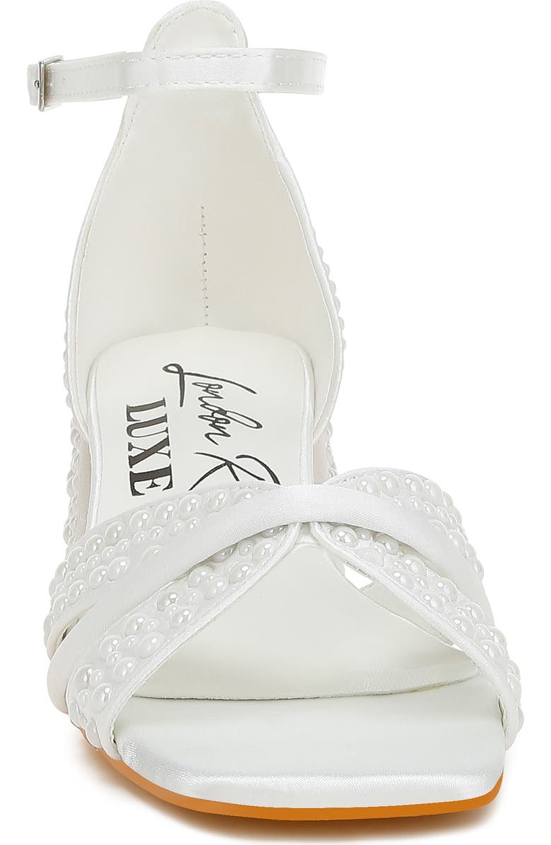 LONDON RAG Cinnabon Embellished Sandal, Alternate, color, White