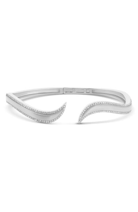 Pav Outline Curl Cuff Bangle