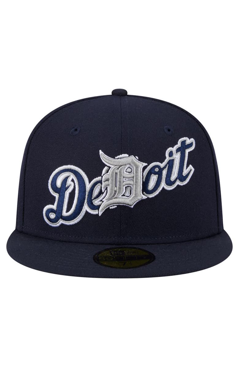 New Era Men's New Era Navy Detroit Tigers Overlap 59FIFTY Fitted Hat, Alternate, color, Navy