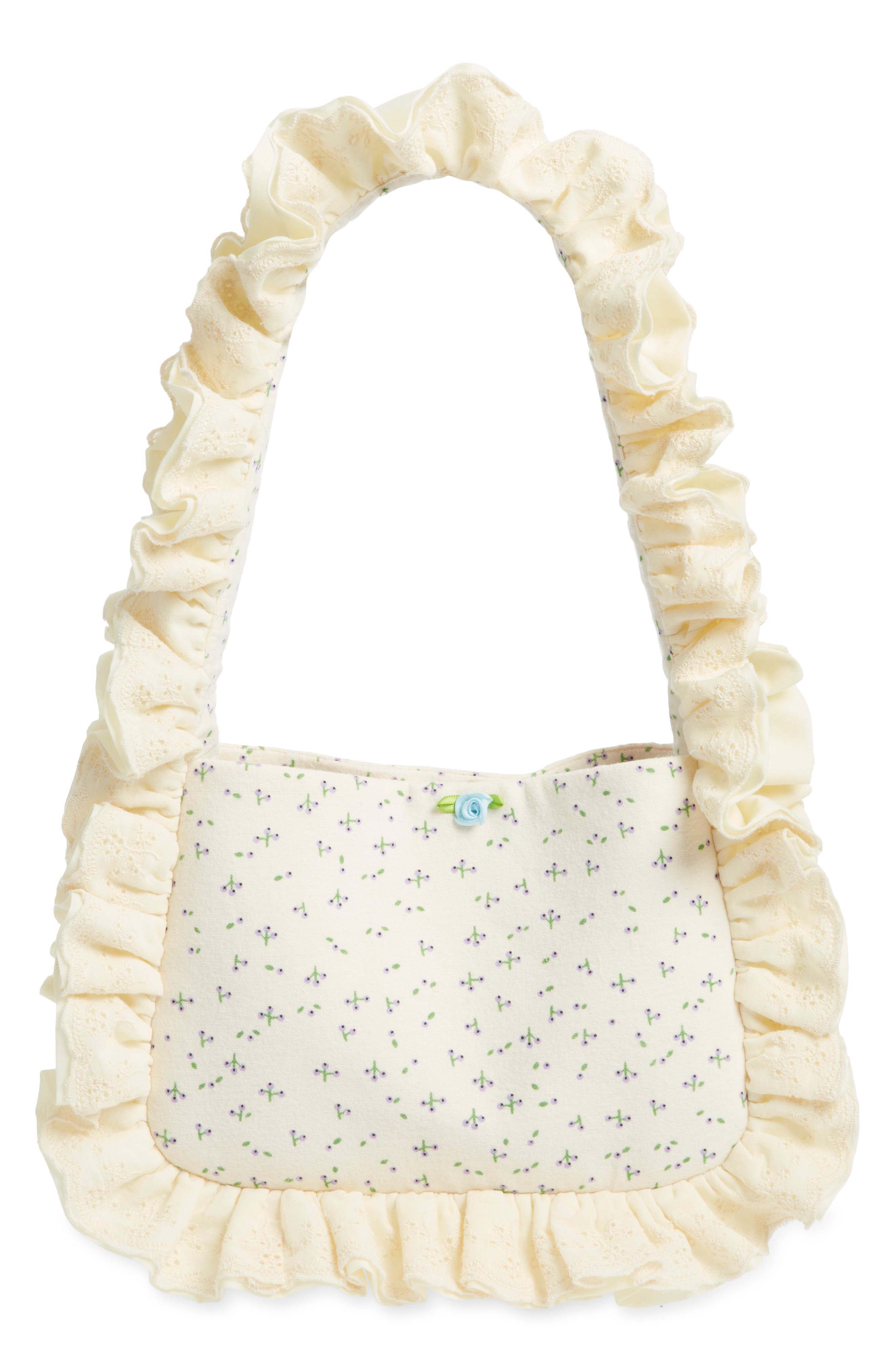 Baggy London Baguette Shoulder Bag, Alternate, color, Pavlova/ Flower