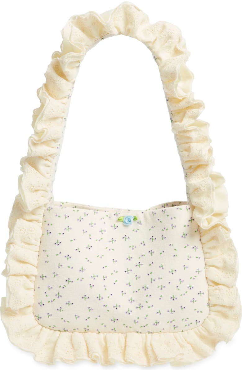 Baggy London Baguette Shoulder Bag, Alternate, color, Pavlova/ Flower