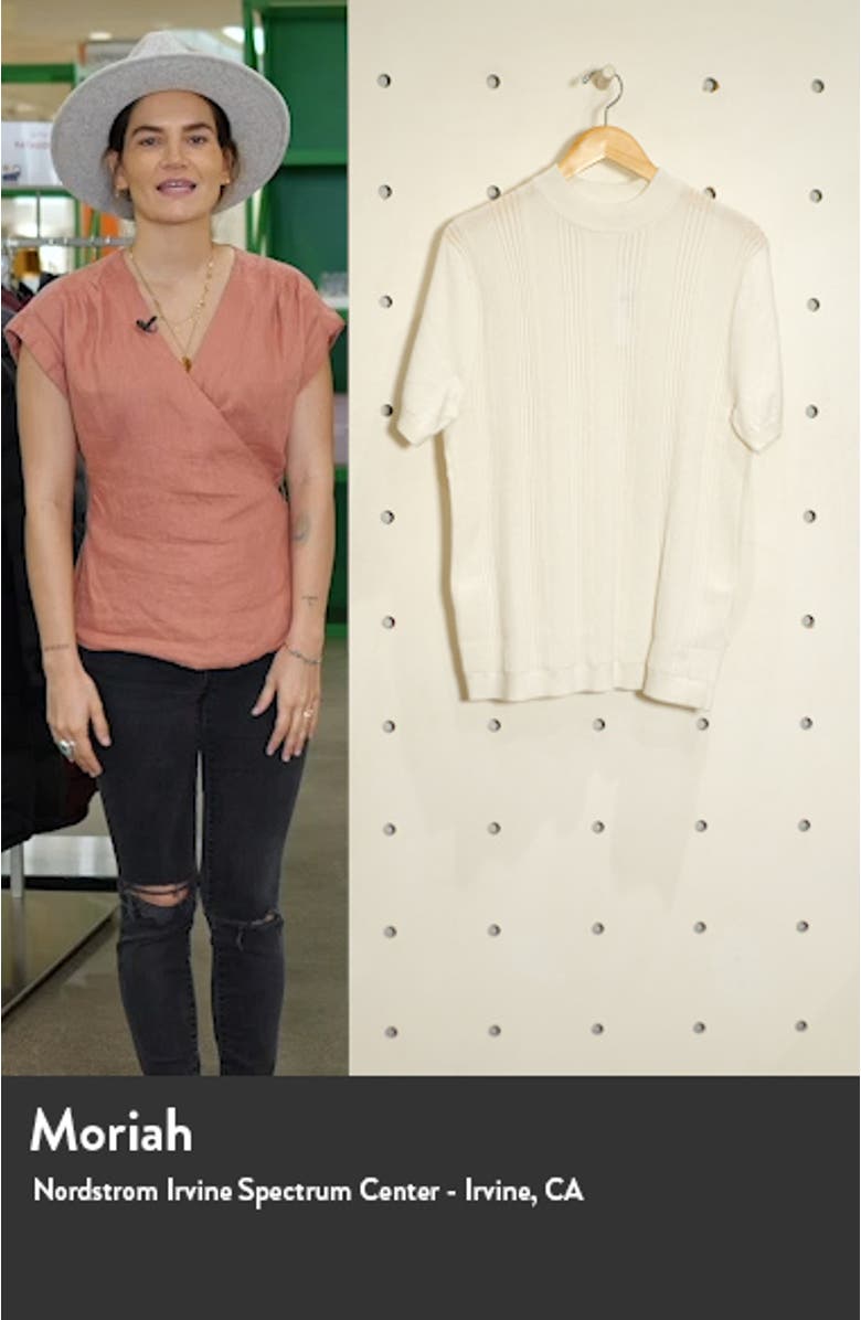 Stitch Mock Neck Short Sleeve Sweater, sales video thumbnail