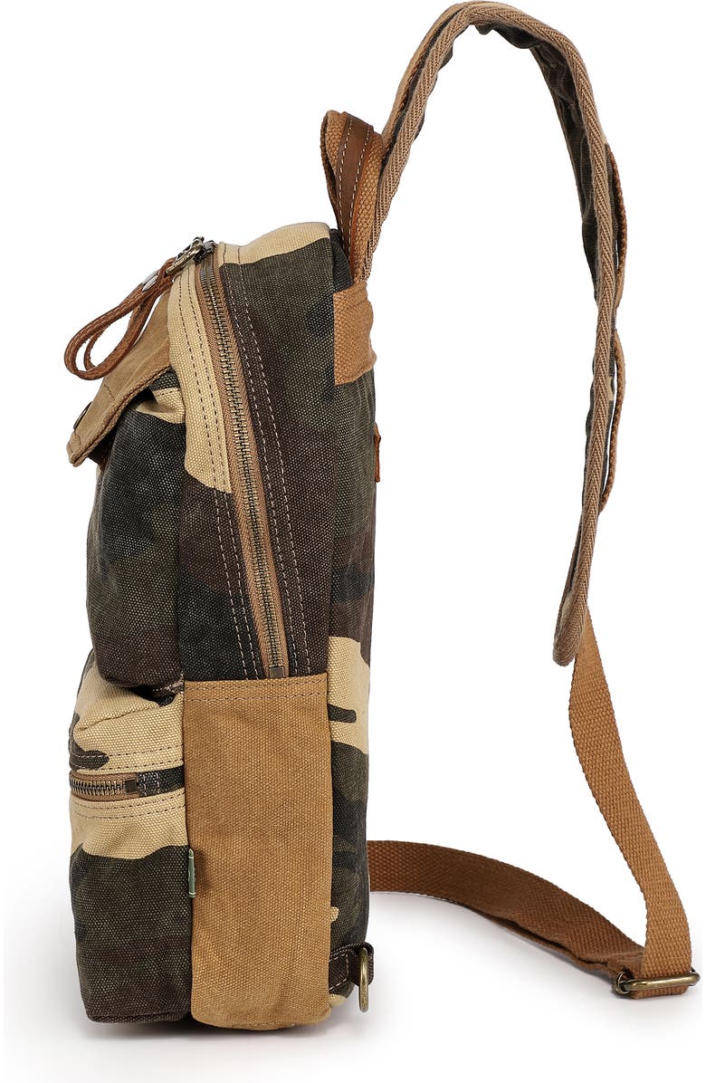 TSD Brand Mountain Leaf Rugged Trail Ready Sling Bag, Alternate, color, Khaki Camo