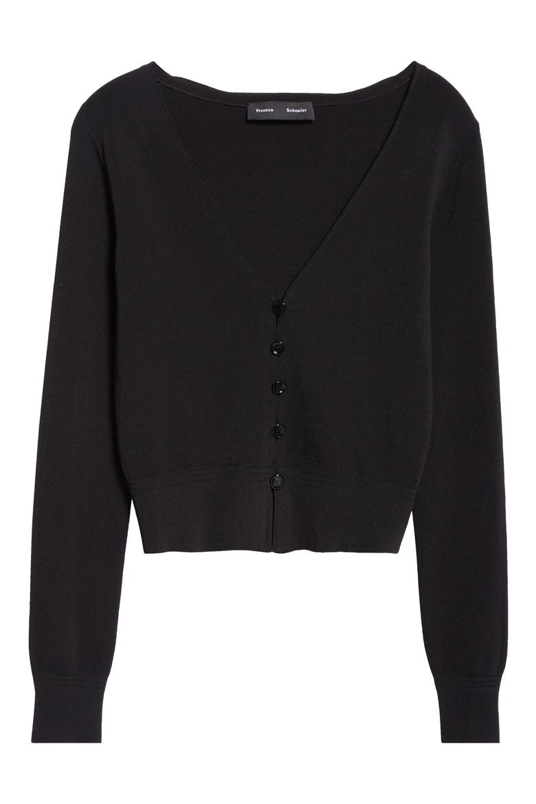 Addie Shrunken Fit Cardigan, Alternate, color, BLACK