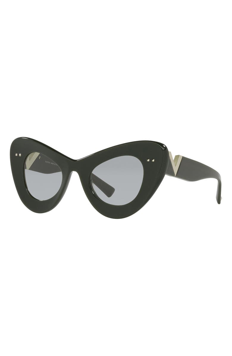 Valentino 46mm Cat Eye Sunglasses, Alternate, color, Green