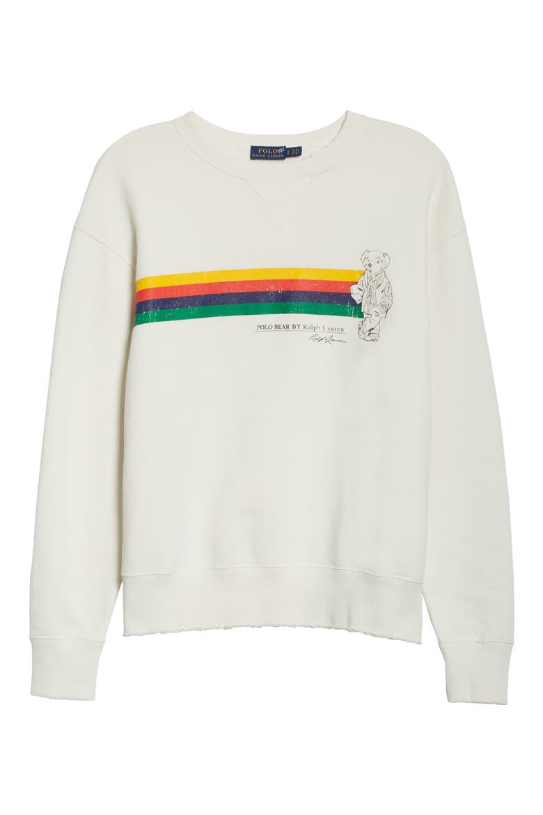 Polo Bear Sweatshirt, Alternate, color, DECKWASH WHITE