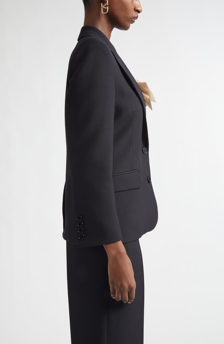 Valentino Double Duchesse Bow Detail Crepe Couture Jacket, Alternate, color, Black/ Ivory