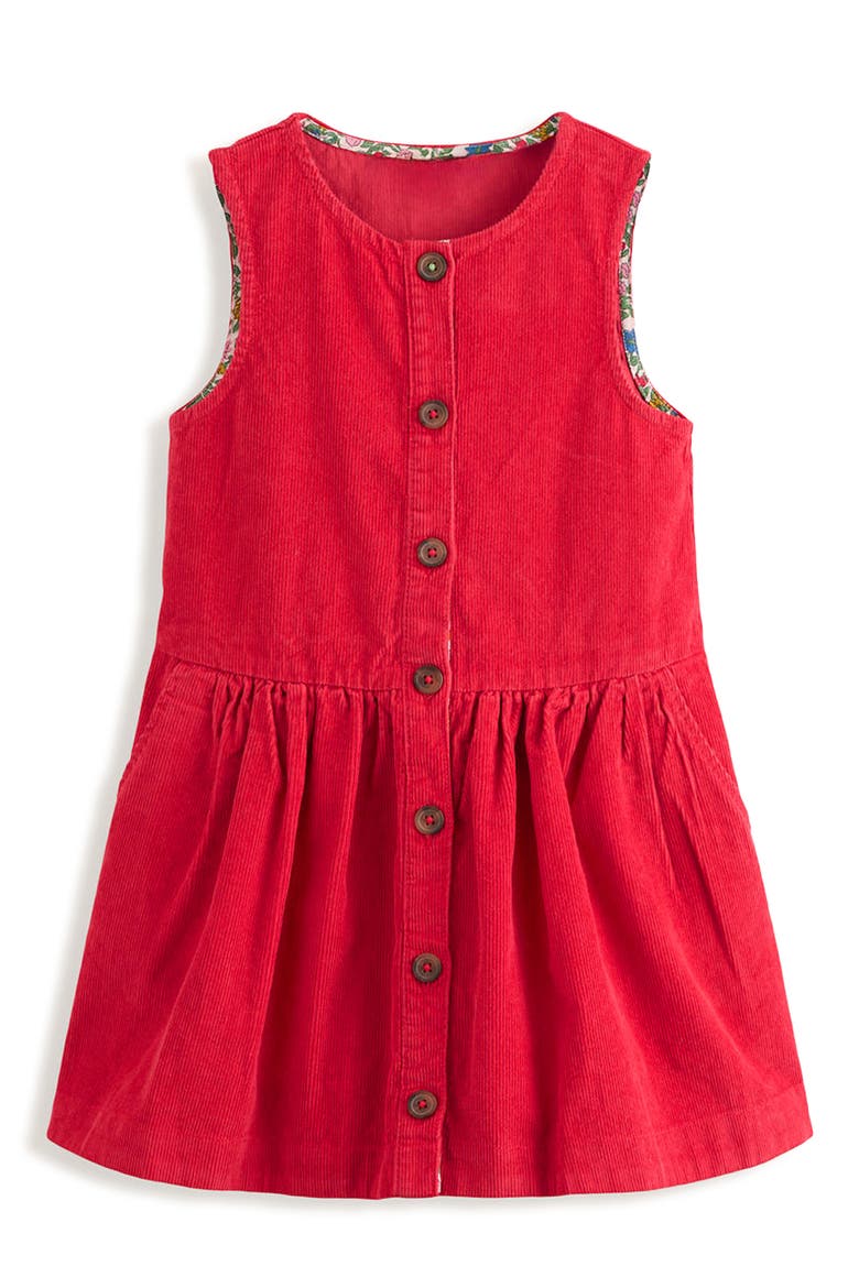 Kids' Sleeveless Cotton Corduroy Dress, Main, color, SCARLET RED CORD