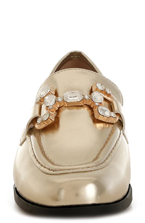 Rag & Co Women's Dendron Diamante Horsebit Metallic Loafers In Gold In Gold