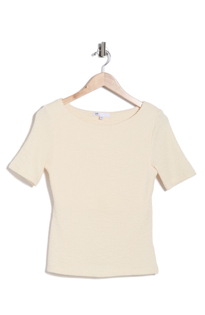 DR2 by Daniel Rainn Boat Neck Knit T-Shirt, Alternate, color, White Smoke